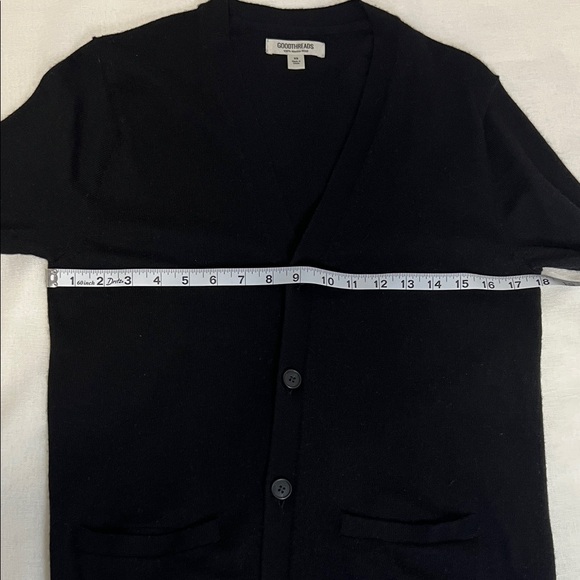 Goodthreads Men's Black Cardigan Sweater 100% Merino Wool - Picture 7 of 8
